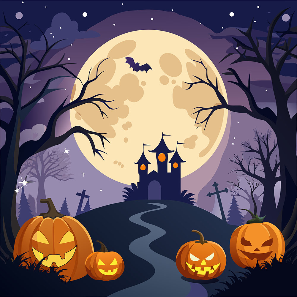 Background khu rừng ma quái halloween file EPS - mẫu số 533