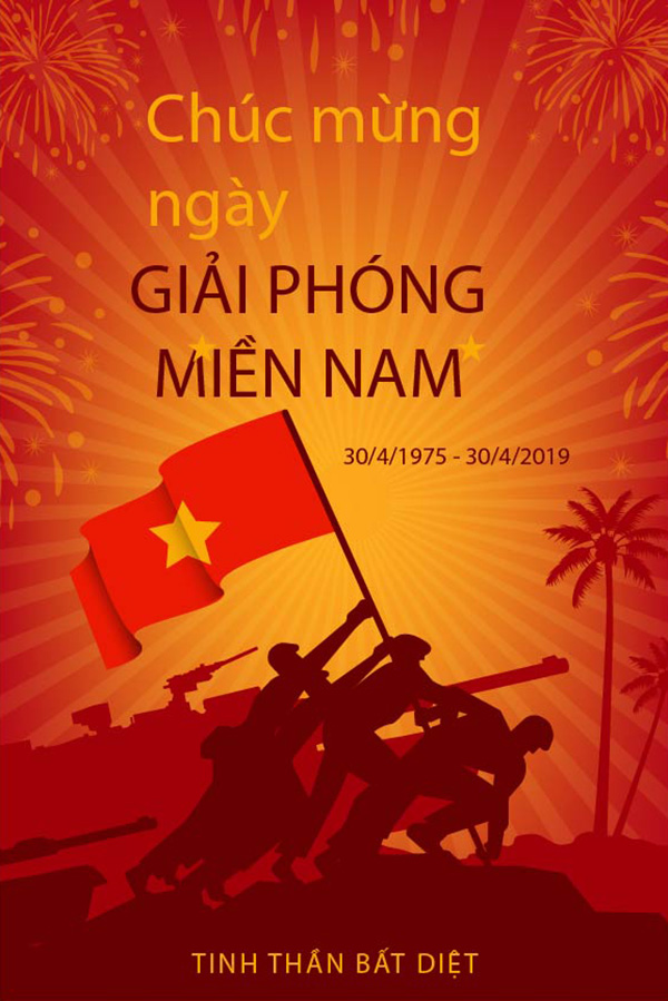 Poster kỉ niệm ngày giải phóng miền nam 30-4 mẫu 01 file AI