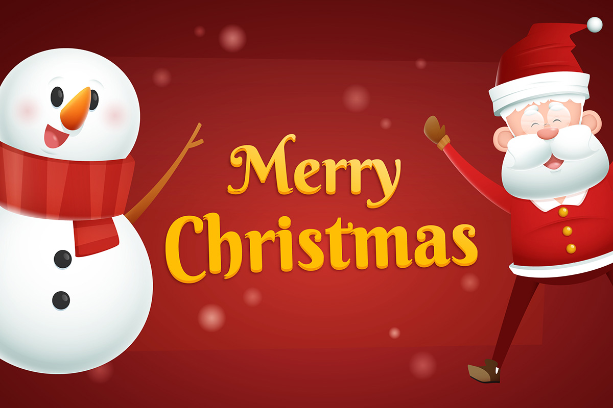 Banner ông già noel cùng người tuyết file vector mẫu số 867