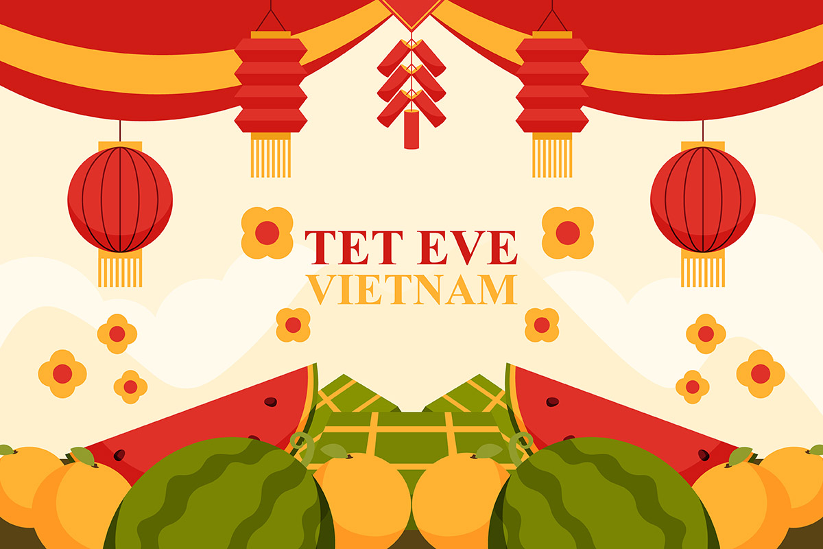 Banner bánh chưng , dưa hấu dịp tết nguyên đán file vector - mẫu số 93