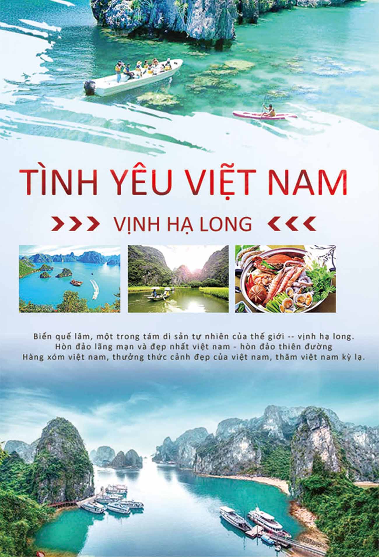 Poster du lịch vịnh hạ long file PSD mẫu K15