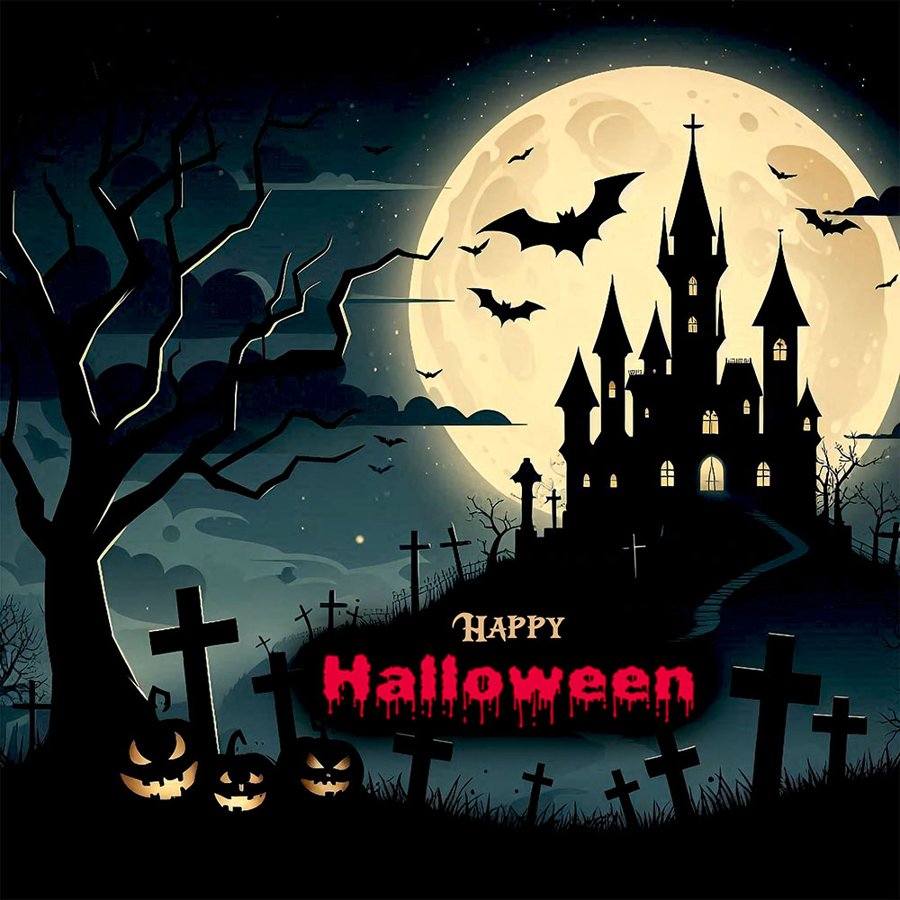 Banner lâu đài ma quái halloween file PSD - mẫu số 247