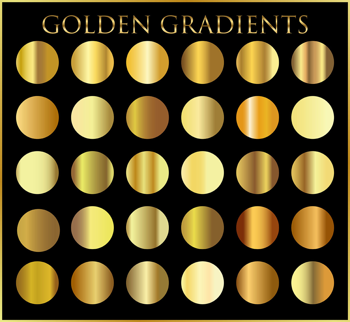 Bộ màu gradient vàng gold sang trọng cho phần mềm illustrator file AI ...