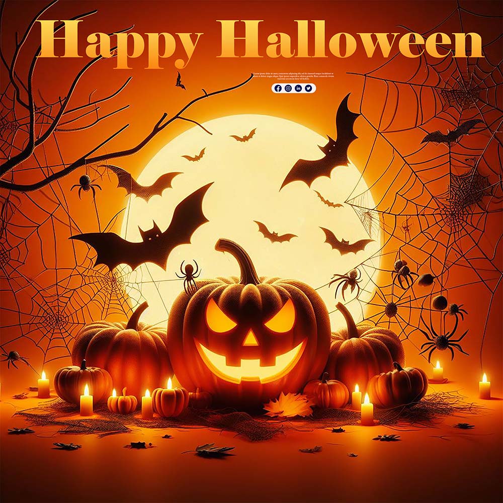 Banner bí ngô ma quái halloween file PSD - mẫu số 881