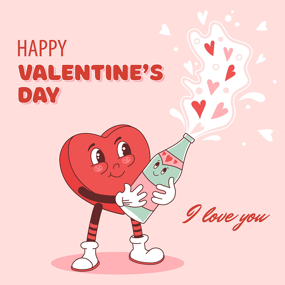 Banner valentine hoạt hình dễ thương file vector mẫu số 664