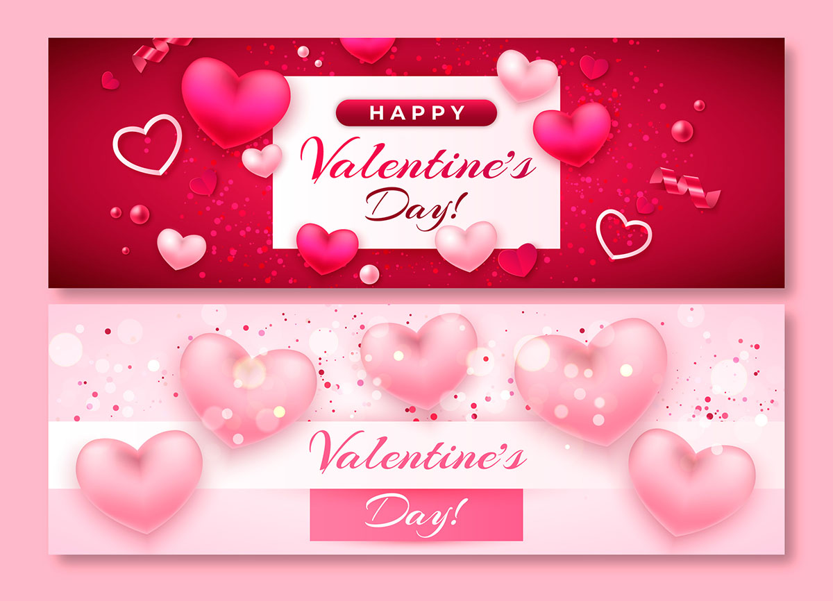 Banner ngày valentine file vector mẫu BV418