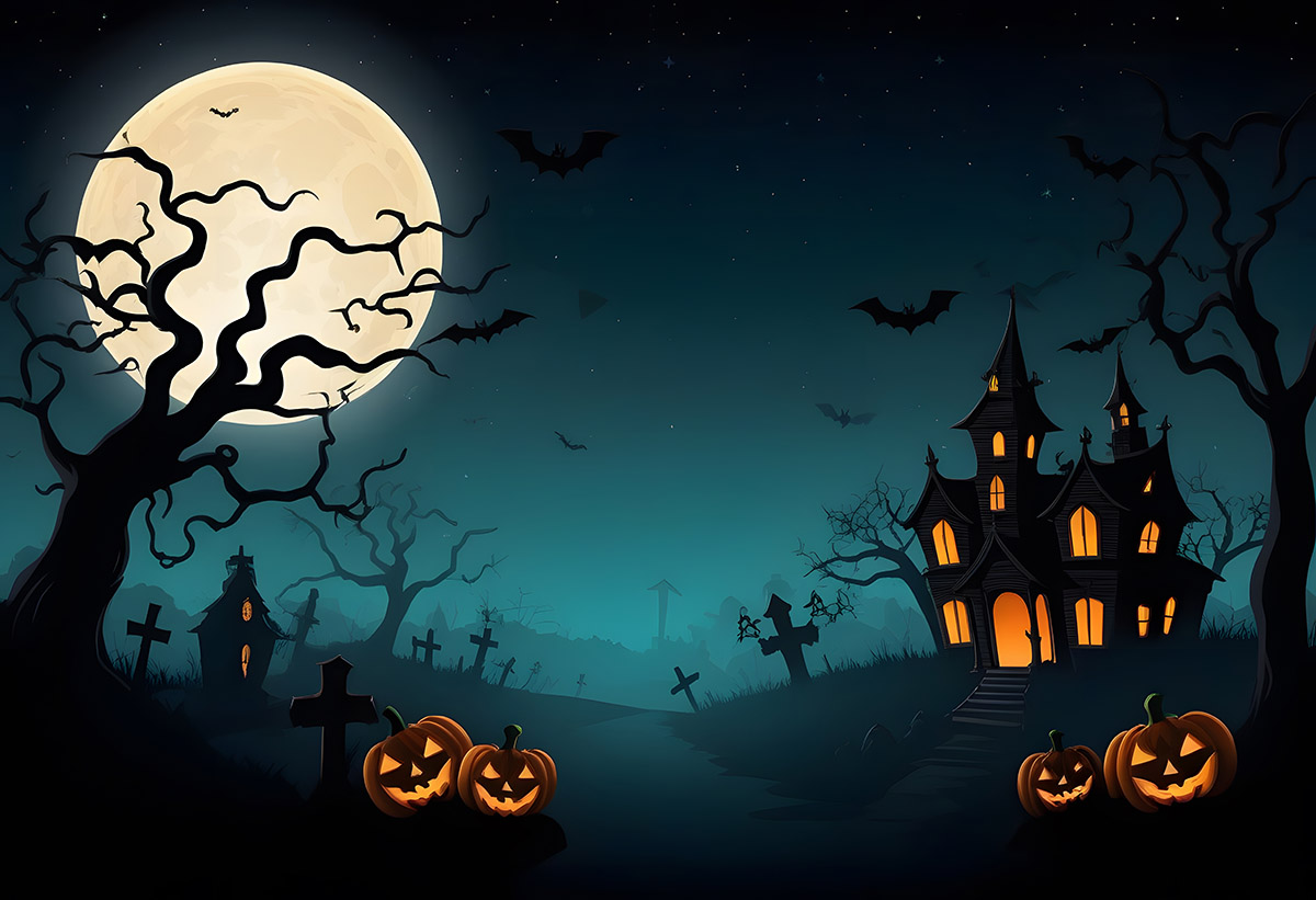 Background khu rừng ma quái halloween file EPS - mẫu số 677