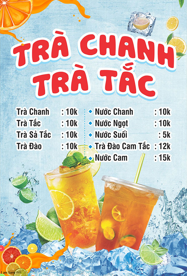 Poster quảng cáo trà chanh file CDR mẫu TS004