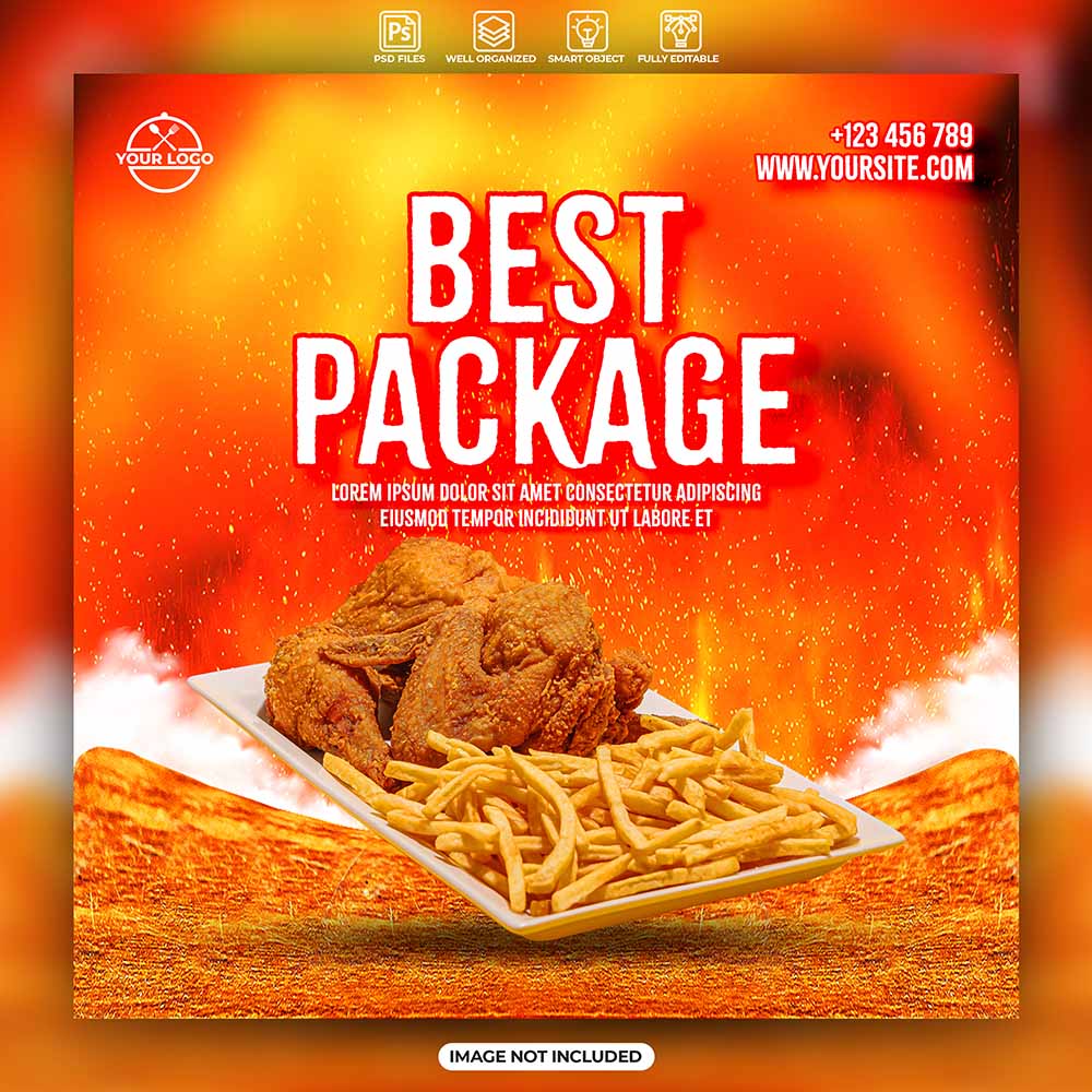 Poster quảng cáo gà rán KFC file PSD mẫu GR27