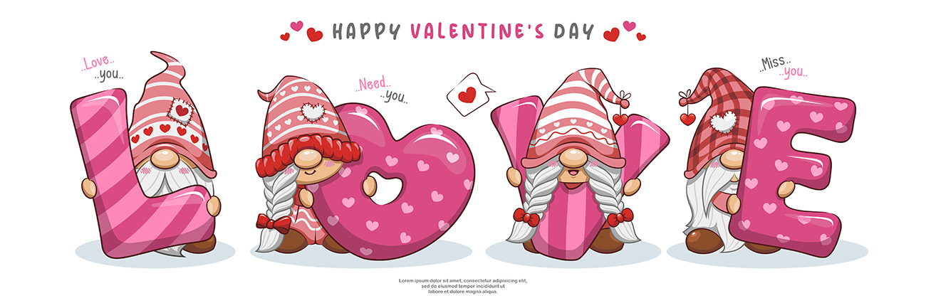 Banner chữ ngày valentine file EPS và AI mẫu V46