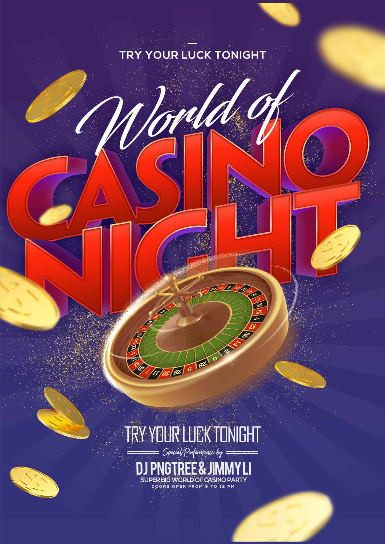 Poster trò chơi casino file PSD mẫu T120