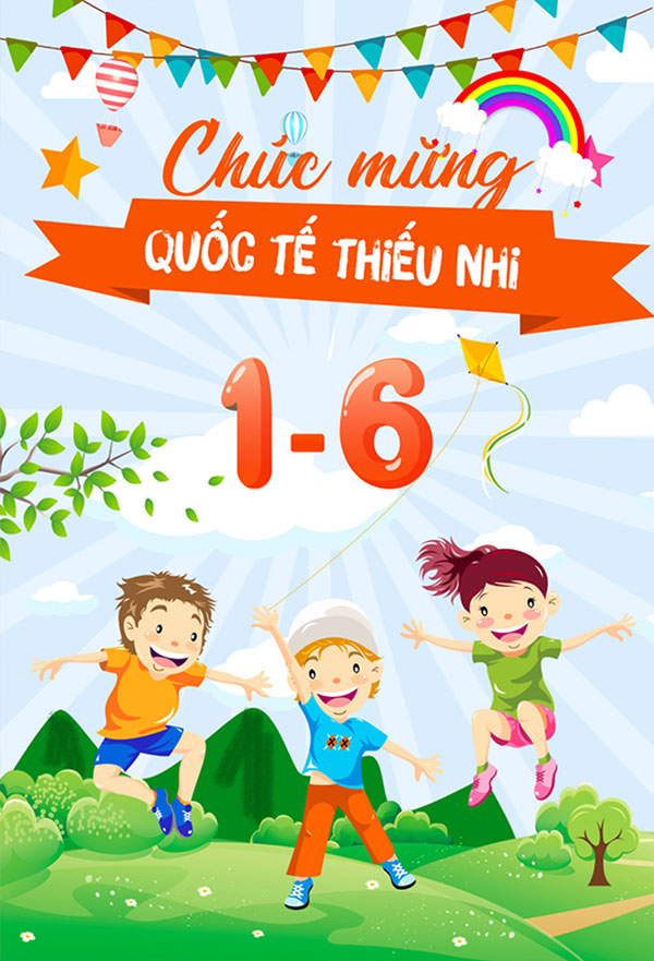 Poster vui chơi ngày quốc tế thiếu nhi file PSD mẫu TN26