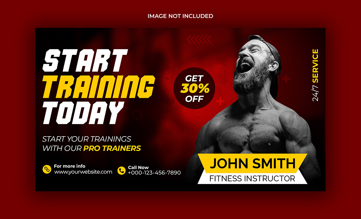 Banner quảng cáo phòng gym file PSD - mẫu số 6080