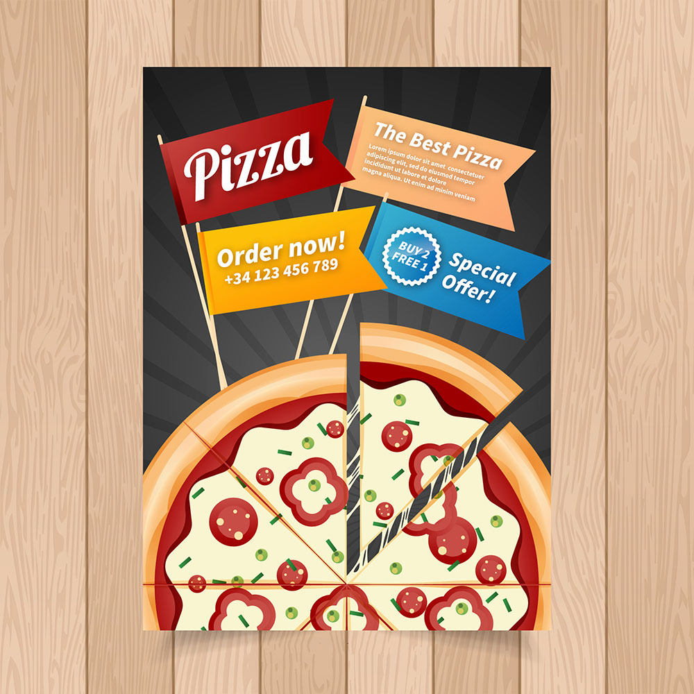 Poster quảng cáo bánh pizza file EPS và AI mẫu P170