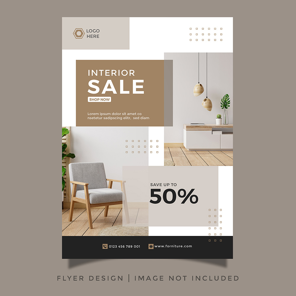 Poster thiết kế nội thất phòng khách file PSD mẫu NT160