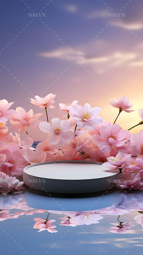 Background bục 3d thiên nhiên file PNG mẫu PM843