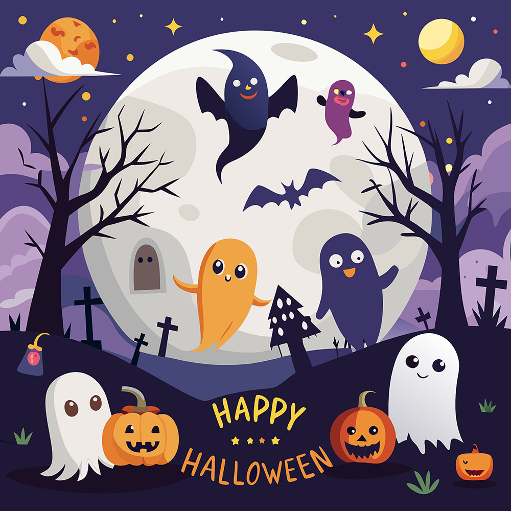 Banner đêm hội hóa trang halloween file EPS - mẫu số 112