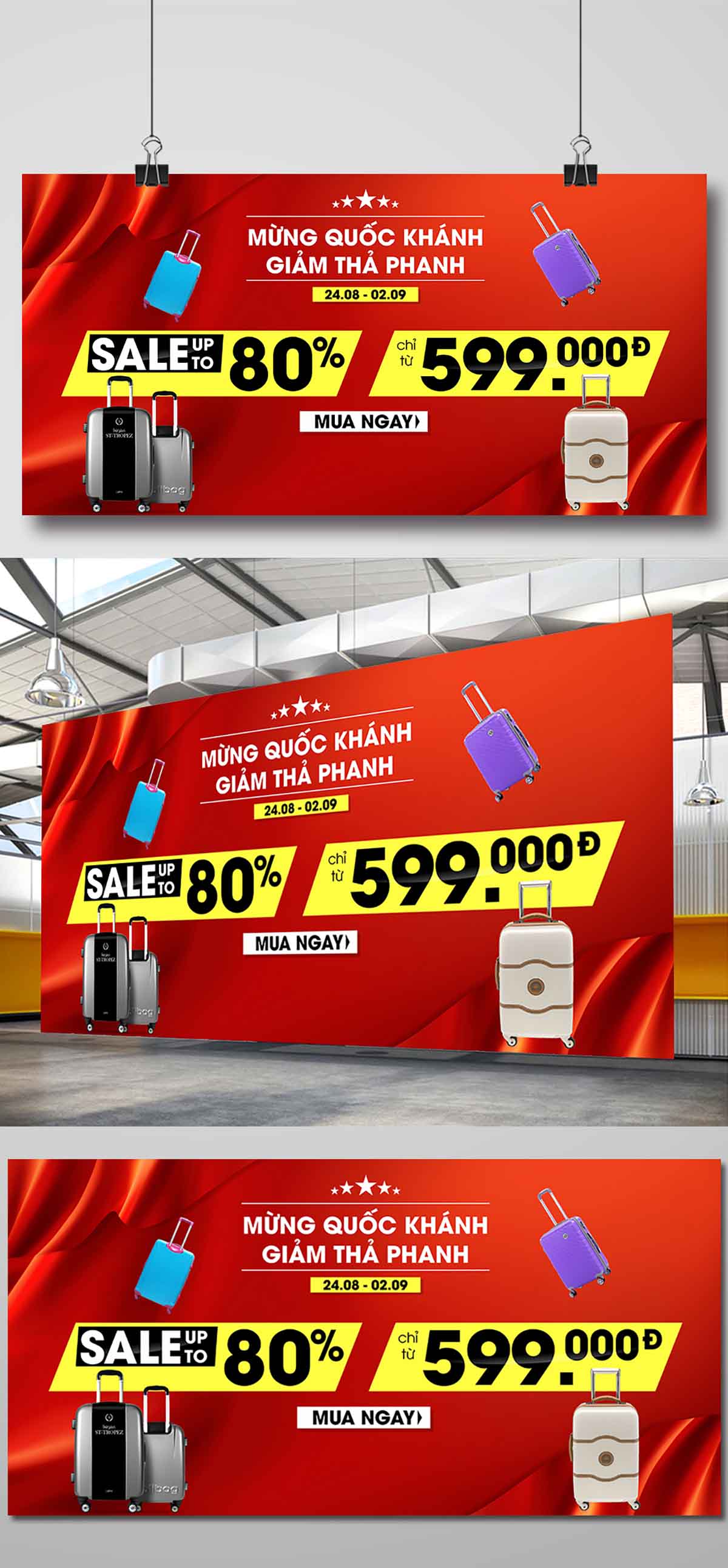 Banner sale vali file Corel - mẫu số 624