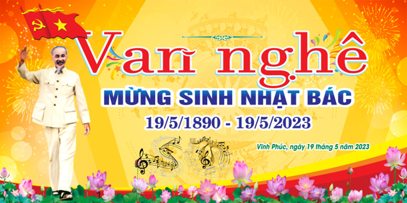 Pano Văn nghệ mừng ngày sinh Bác Hồ file CDR mẫu K15