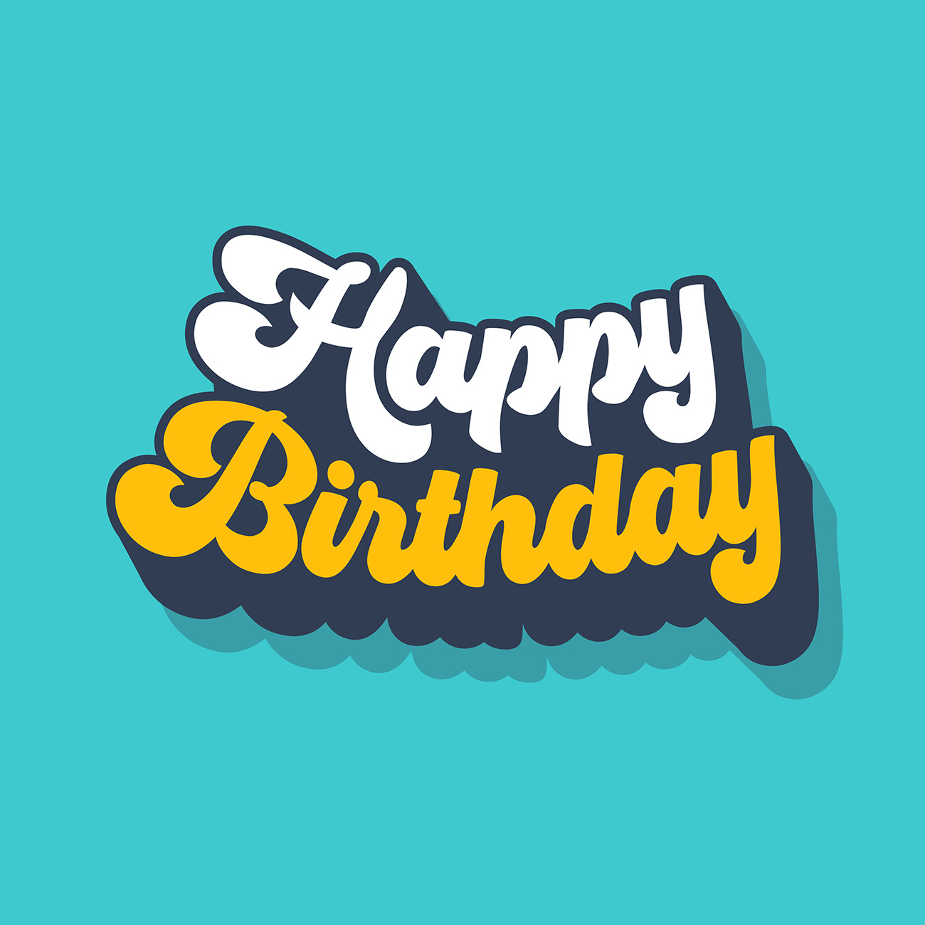 Bộ chữ typo happy birthday file EPS và AI mẫu K115