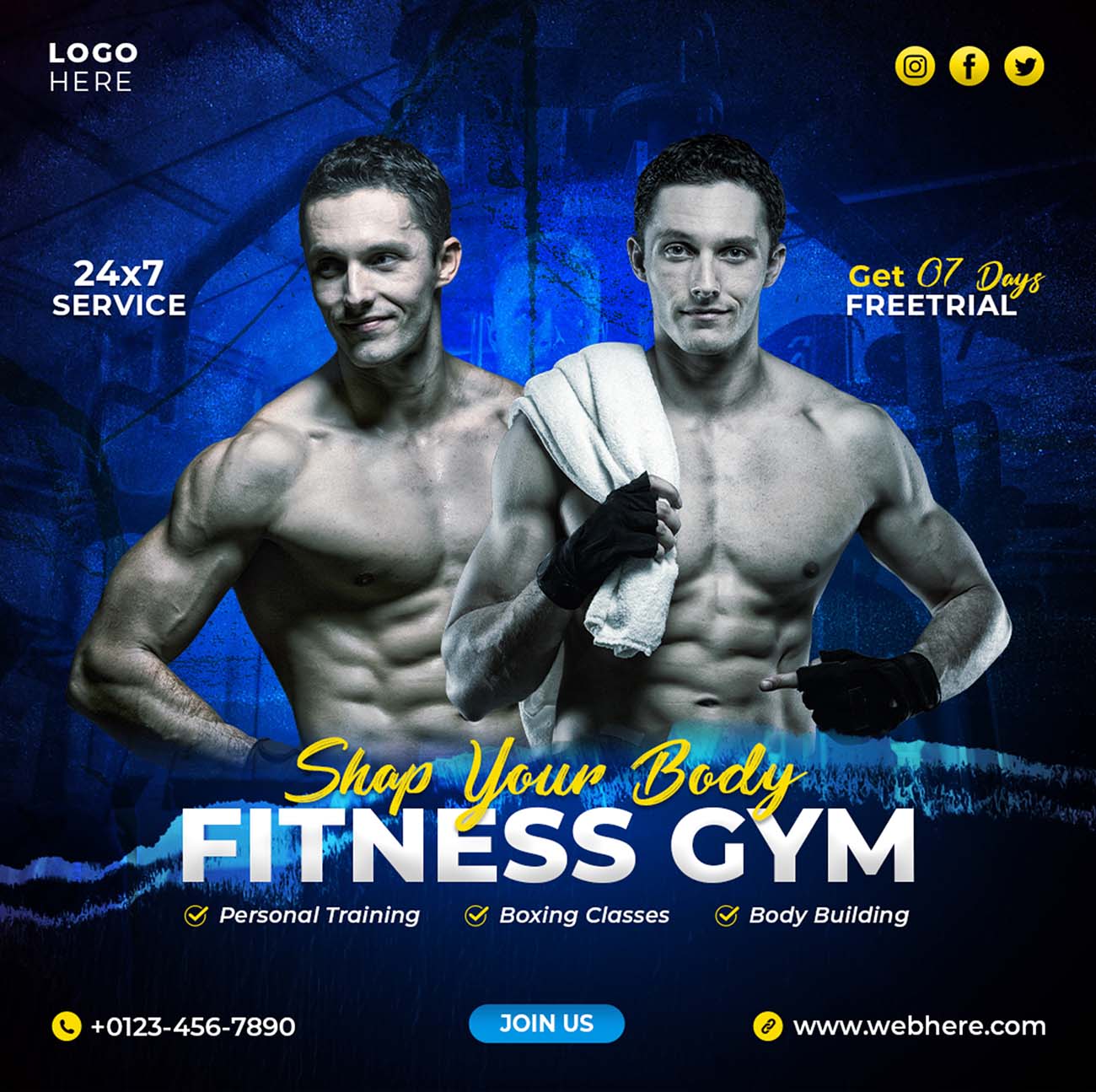 Poster trung tâm fitness gym F30 file PSD