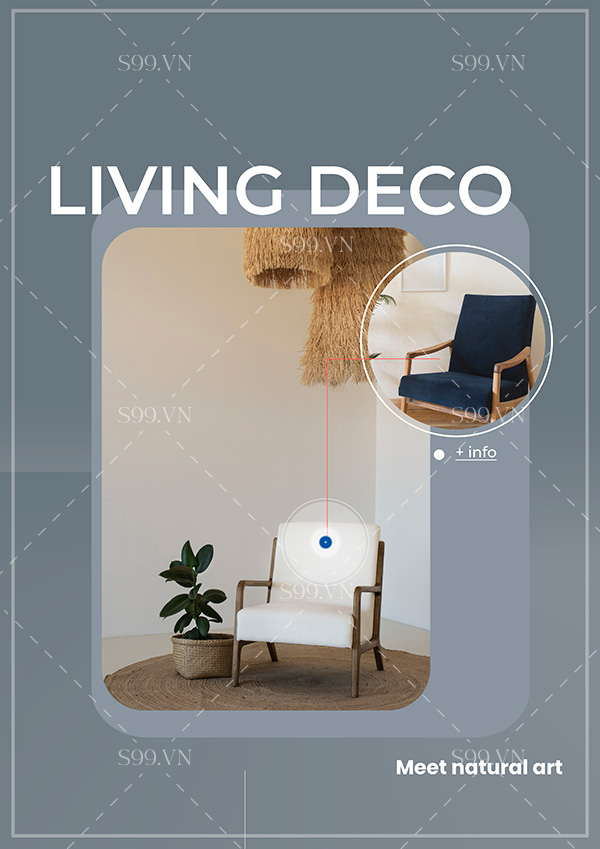 Poster quảng cáo ghế decor góc đọc sách file JPG mẫu NT1