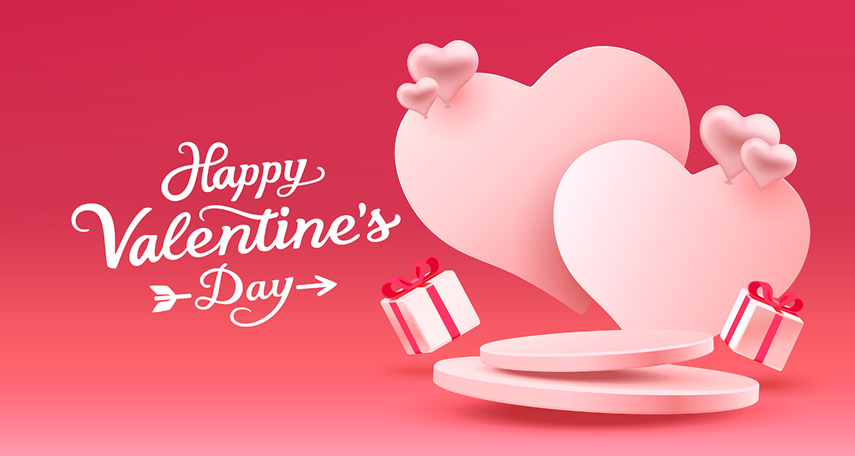 Banner ngày valentine lãng mạn file vector mẫu BV238