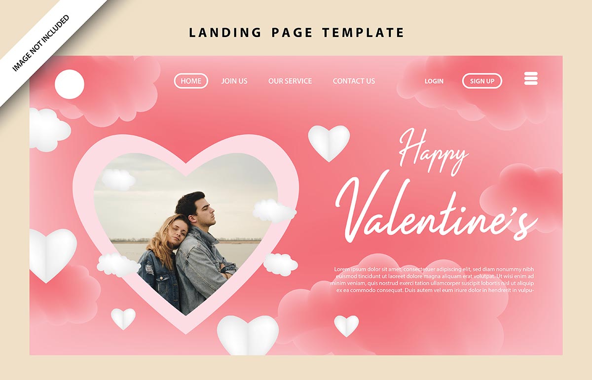 Banner ngày valentine nền hồng file vector mẫu số 725