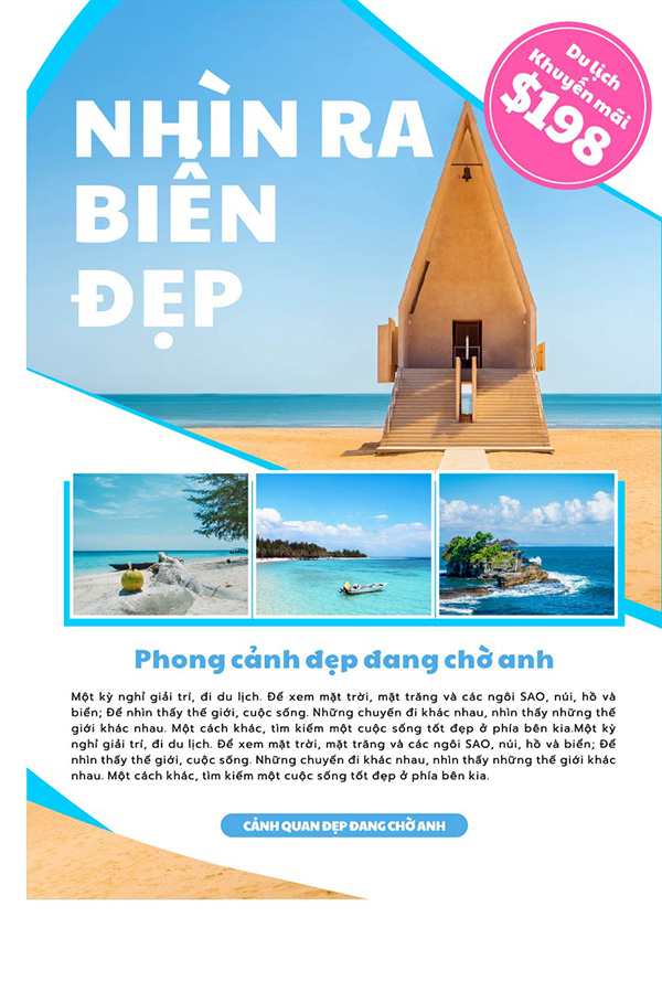 Poster du lịch biển đảo D30 file AI