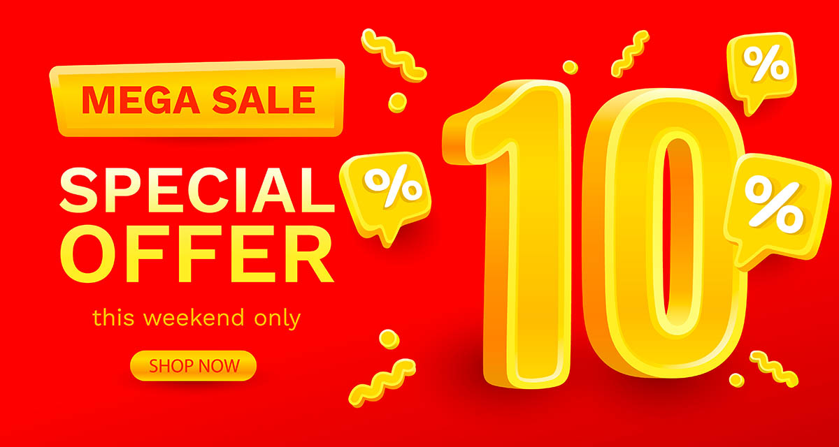 Banner hình ảnh vector số 10% mẫu số 849