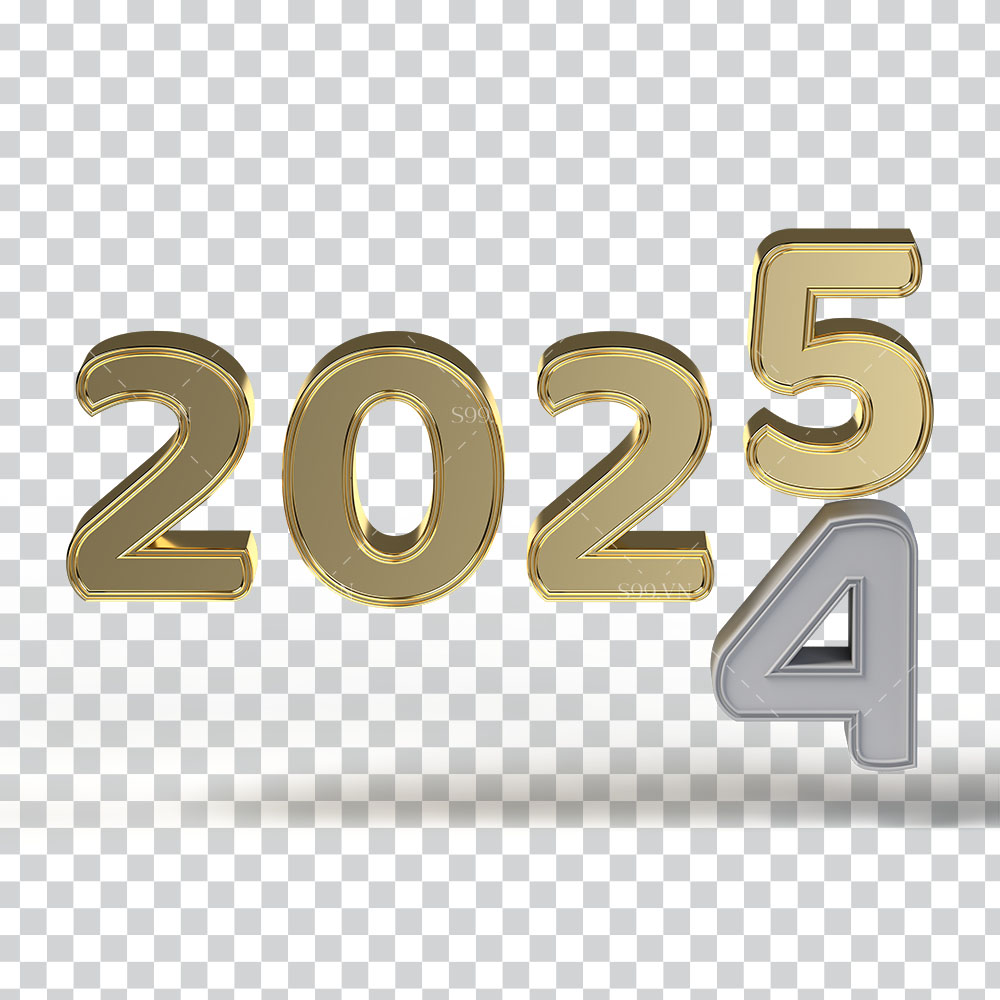 Bộ số năm mới 2025 file PNG - mẫu số 217