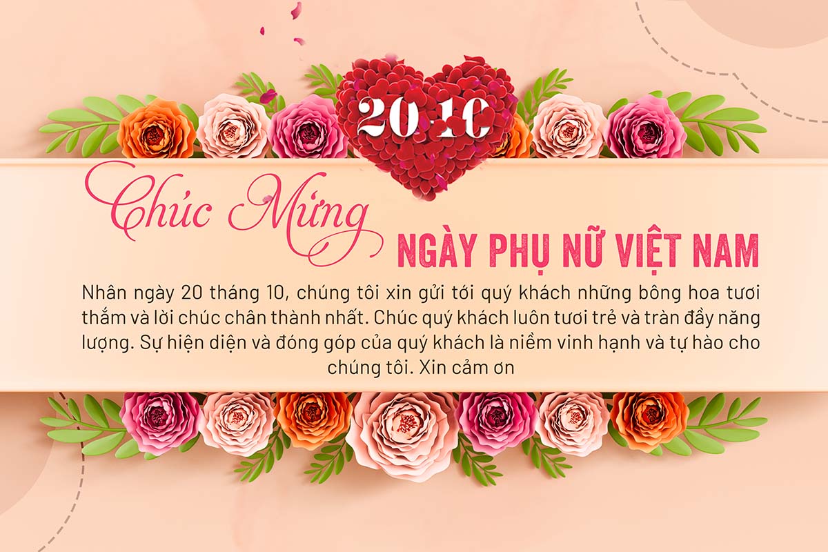 Thiệp chúc mừng ngày phụ nữ việt nam file PSD mẫu PN224