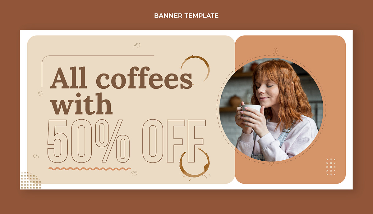 Banner quảng cáo coffee file EPS và AI mẫu CF95