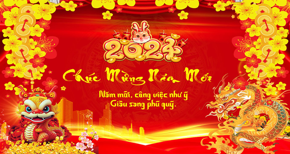 Backdrop chúc mừng năm mới 2024 số 1 - File Corel