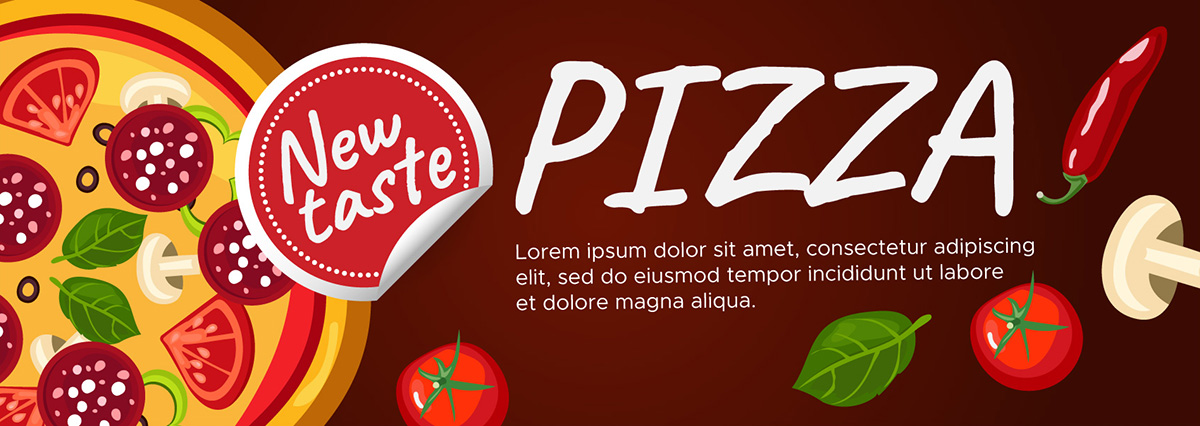 Banner quảng cáo bánh pizza file EPS và AI mẫu P68