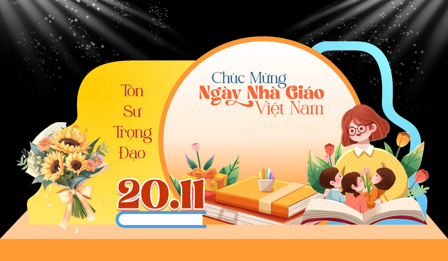 Phông nền tri ân thầy cô chào mừng Ngày Nhà Giáo Việt Nam 20.11 File Corel 46