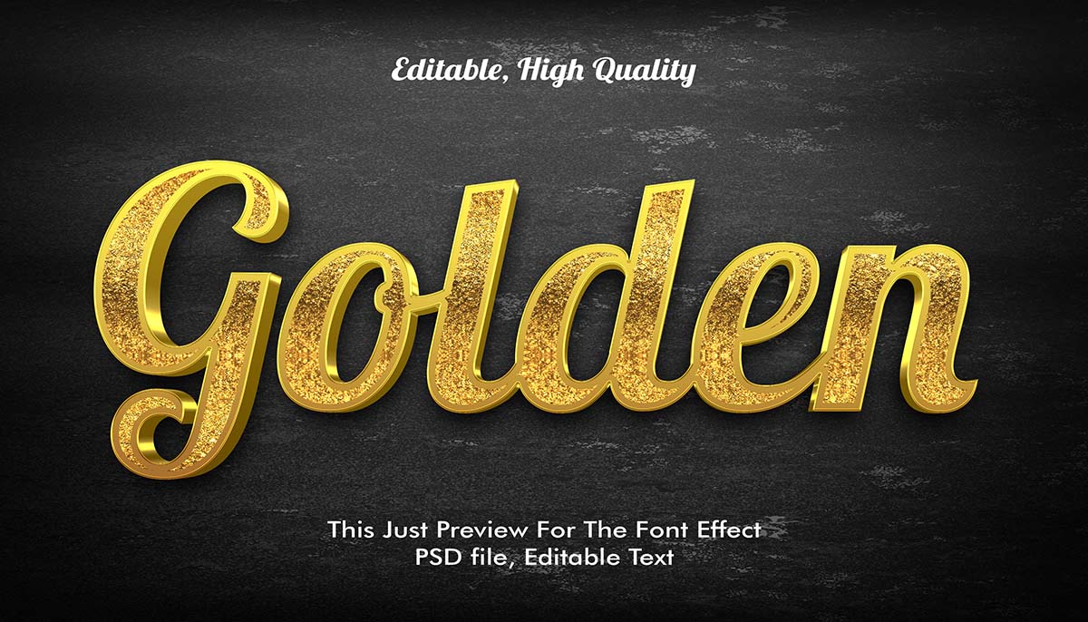 Hiệu ứng text gold file PSD mẫu HU360