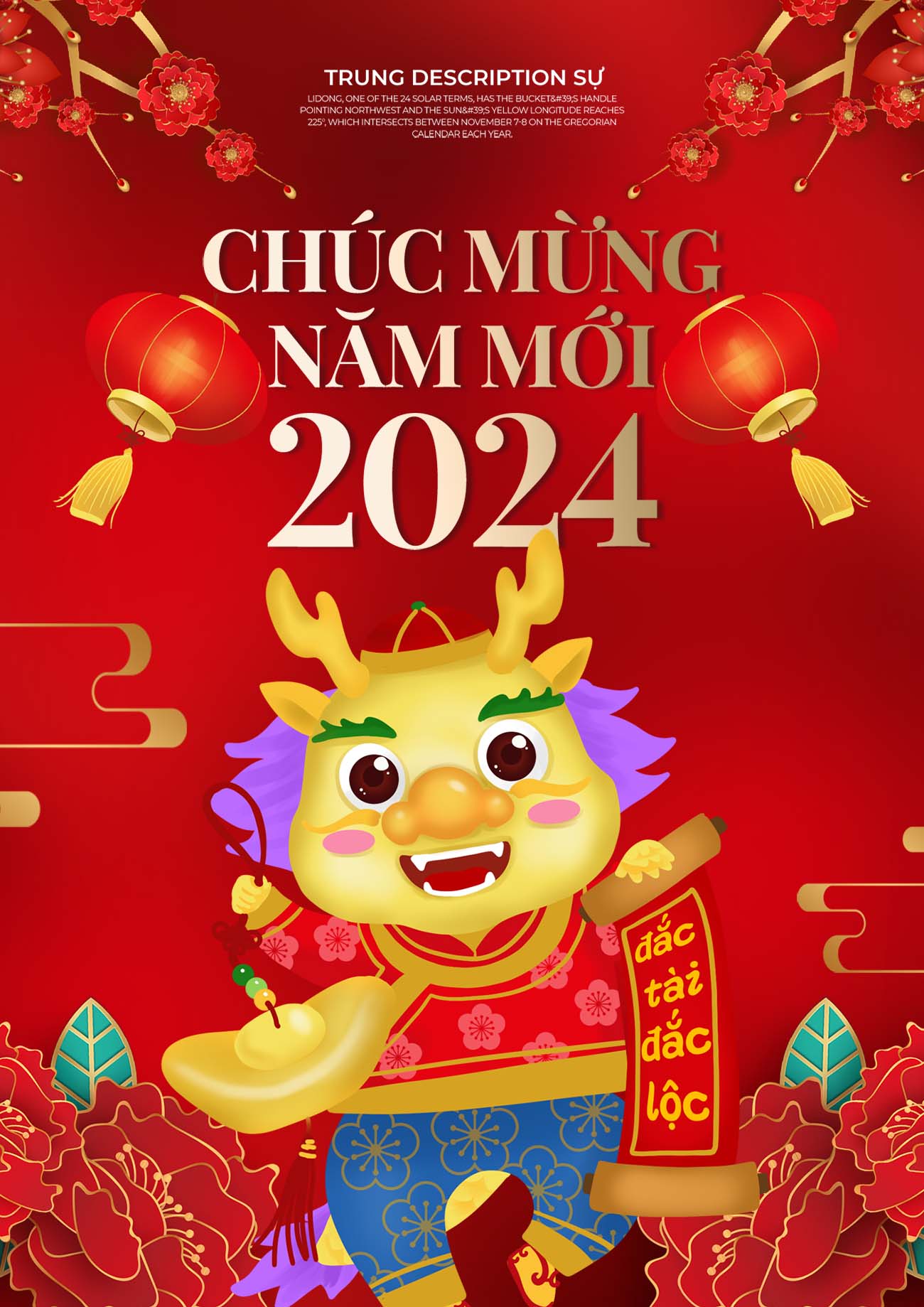 Poster chúc mừng năm mới mẫu 12 PSD