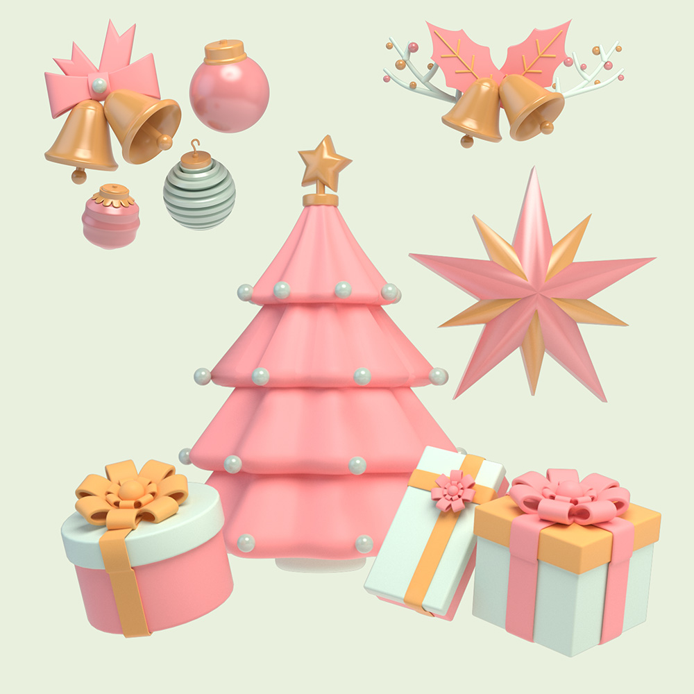 Hình ảnh đồ trang trí lễ noel file vector mẫu BN197