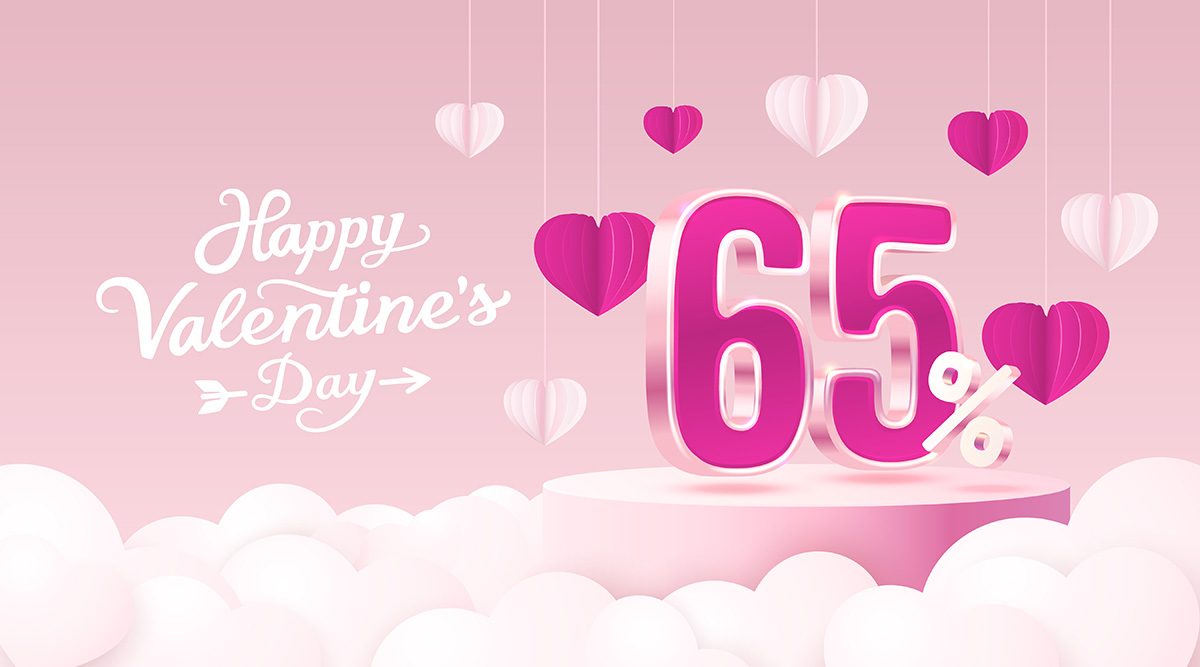 Banner sale ngày valentine file vector mẫu BV240