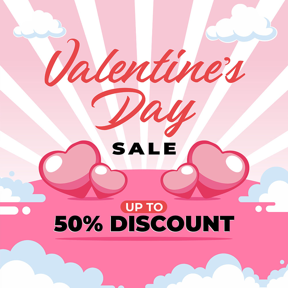 Banner sale quà tặng ngày lễ tình nhân valentine file vector mẫu BV232