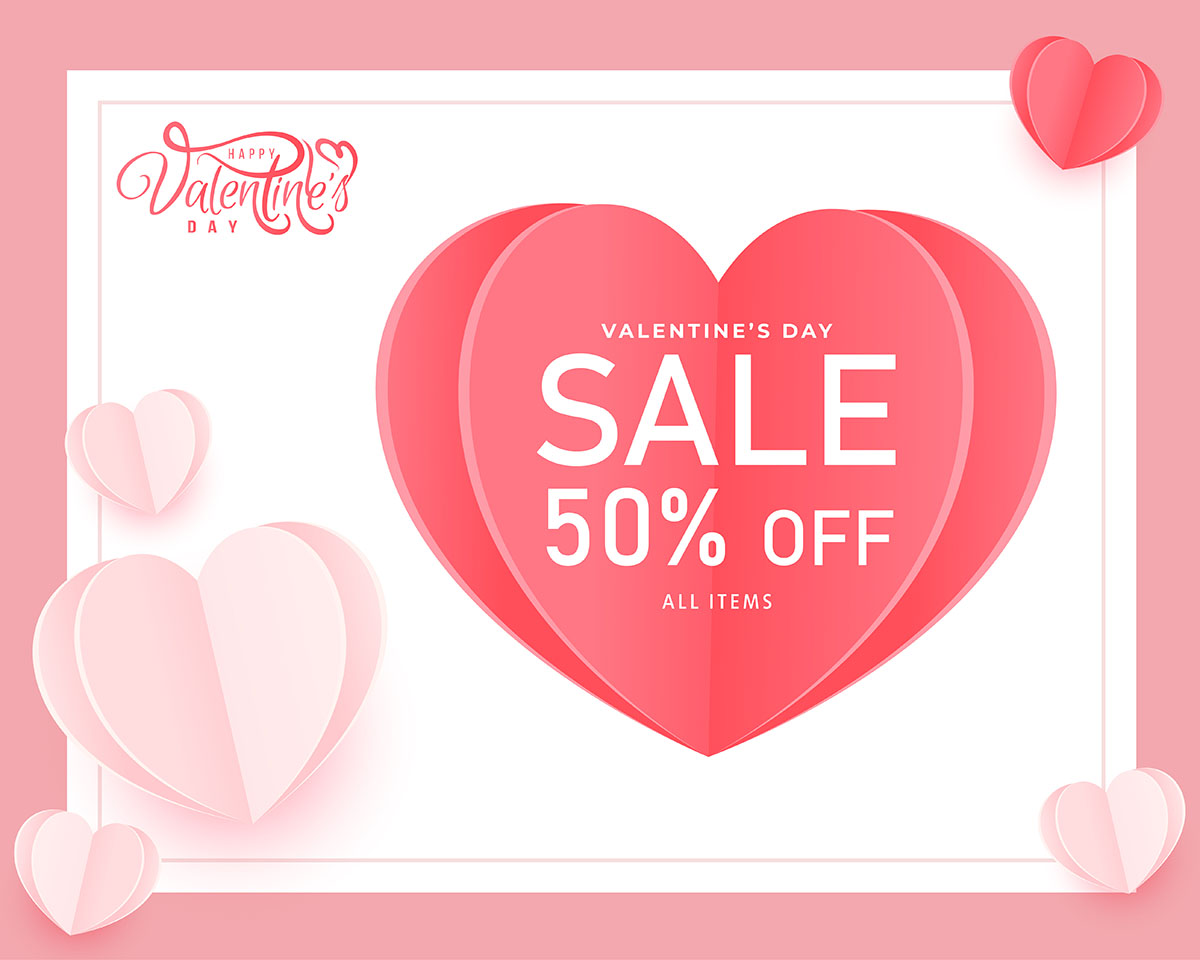 Banner sale ngày lễ valentine file vector mẫu BV425