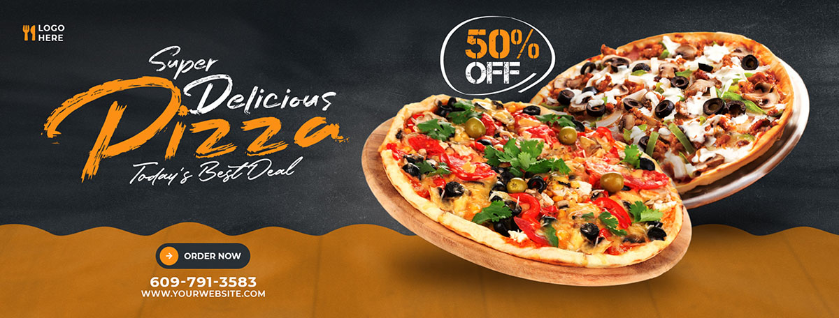 Banner quảng cáo Pizza thơm ngon P29 file PSD