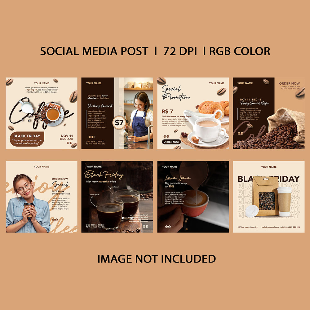 Mẫu ảnh coffee đăng facebook file PSD mẫu CF172