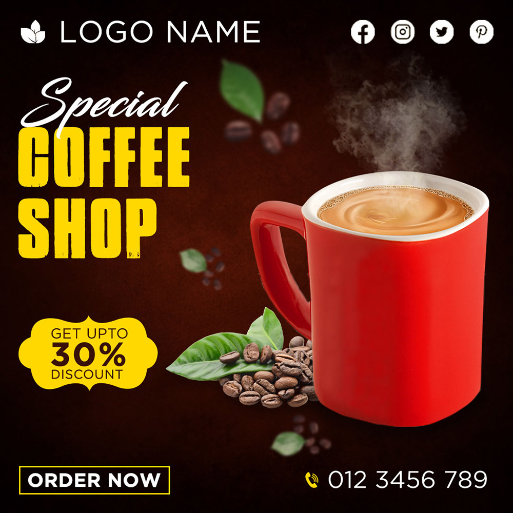 Banner quảng cáo coffee file PSD - mẫu số 850