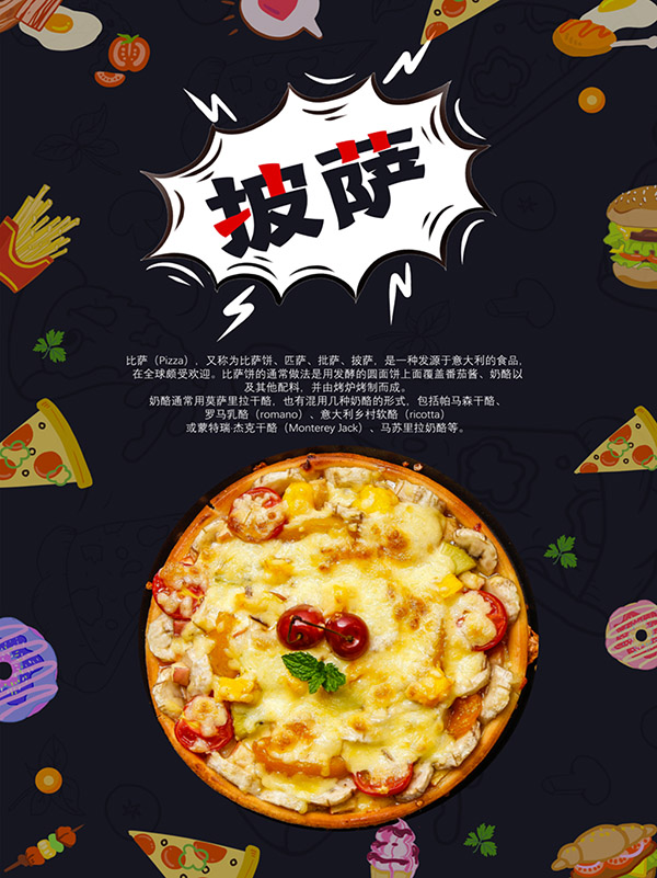 Poster quảng cáo bánh pizza file PSD - mẫu số 616