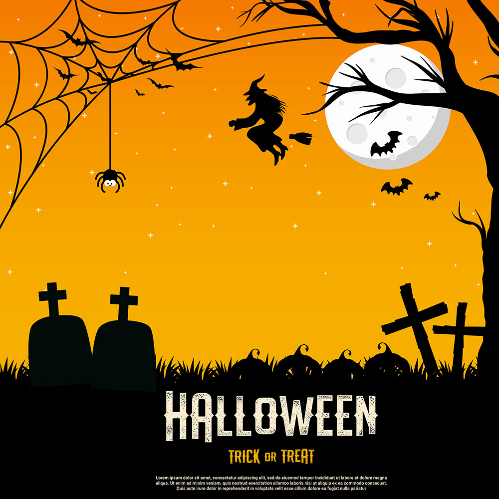 Banner lễ hội halloween file PSD mẫu MB416