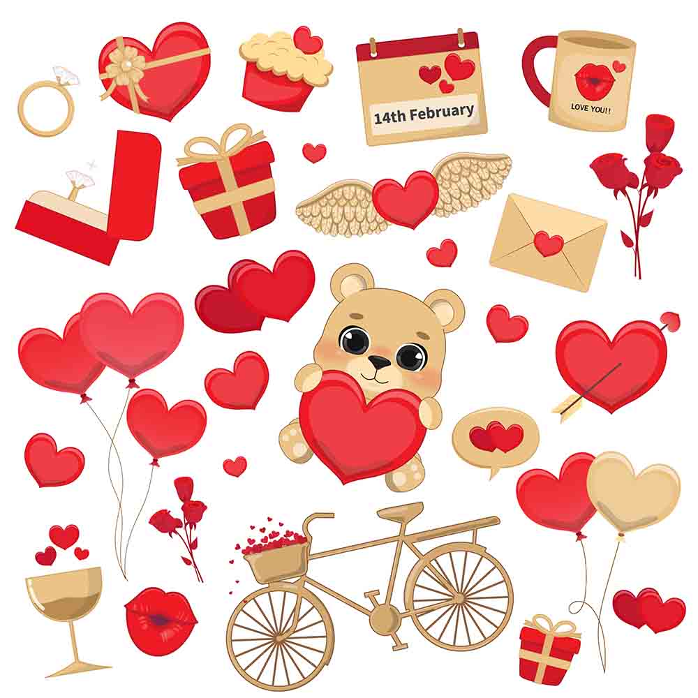 Hình minh họa biểu tượng trái tim ngày valentine file vector mẫu số 746