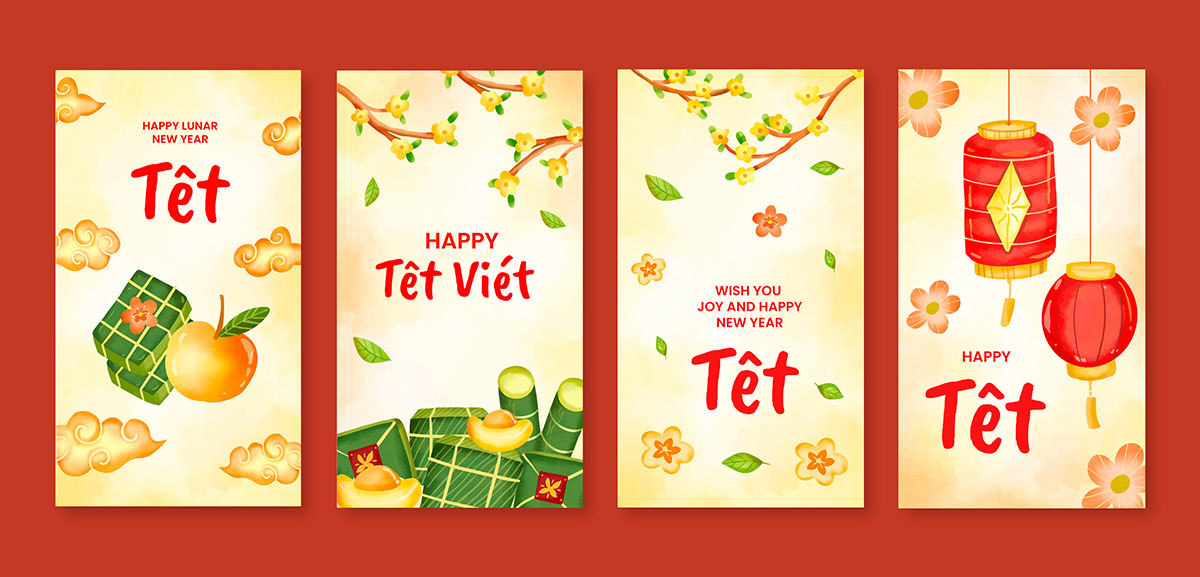 Poster tết cổ truyền file vector mẫu 25R1840