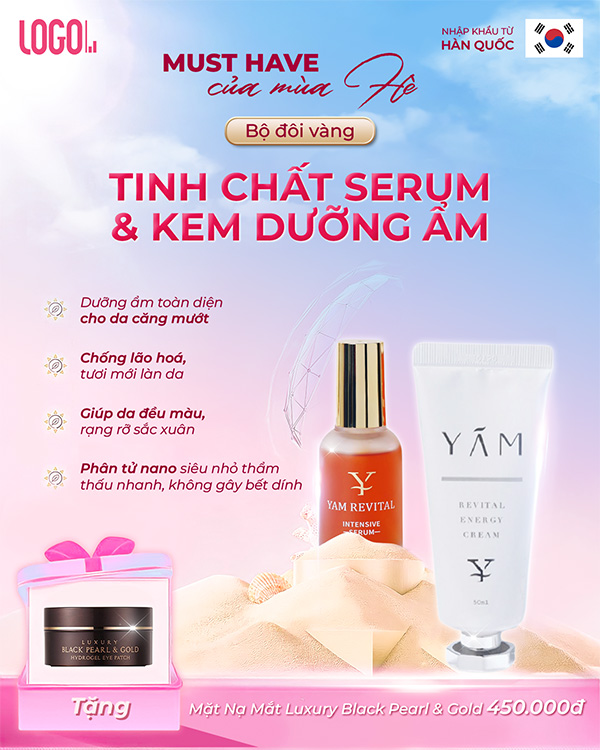 Poster quảng cáo kem dưỡng ẩm cùng serum hàn quốc file PSD - mẫu số 434